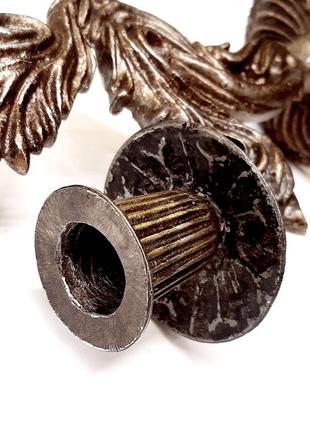 Старинный подсвечник на две свечи, винтажный канделябр, отличное состояние