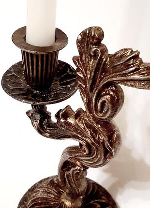 Старинный подсвечник на две свечи, винтажный канделябр, отличное состояние