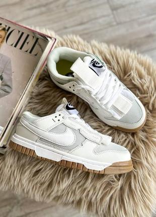 Розкішні жіночі кросівки nike dunk low jumbo white gum білі
