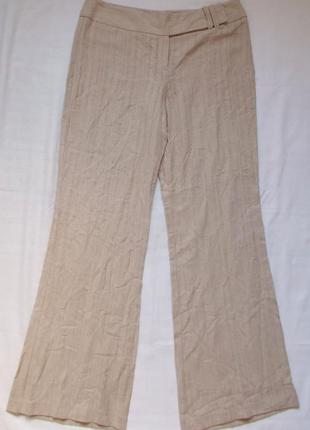 Нові штани бежеві текстурні льон-віскоза 'e-vie' 48р