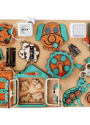 Развивающая игрушка бизиборд "пёс" tg1910773946, 50х40 см, оранжевый1 фото
