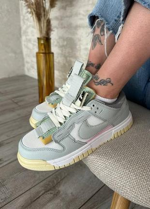 Классные женские кроссовки nike dunk low jumbo mint foam серые с мятным3 фото