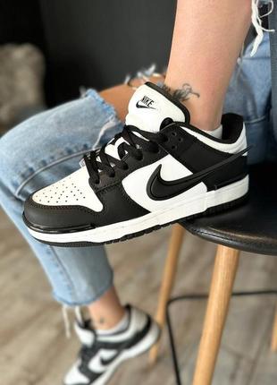 Крутейшие женские кроссовки nike dunk low twist white black чёрно-белые