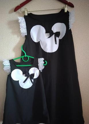 Комплект парных одинаковых платьев фемели лук микки маус