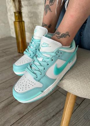 Замечательные женские кроссовки nike dunk low twist mint white бирюзовые