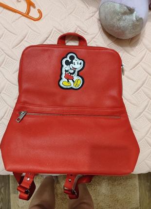 Красный рюкзак с микки маус1 фото