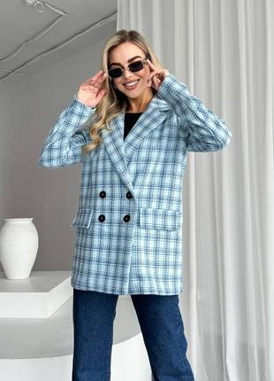 Трендовый женский твидовый пиджак прямого кроя2 фото