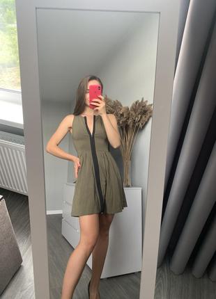 Summer sale❗️❗️платье хаки с стильным замком🌿