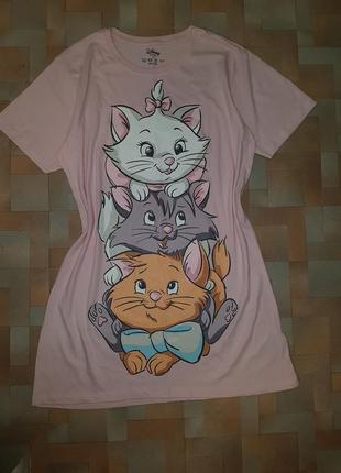 Ночная рубашка с котиками, ночнушка нереально красивая disney s р-р1 фото