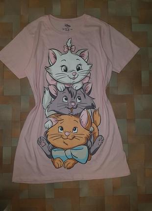 Ночная рубашка с котиками, ночнушка нереально красивая disney s р-р2 фото