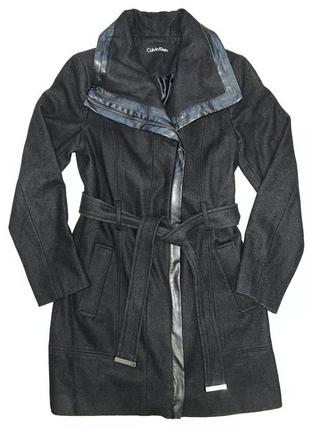 Чорне жіноче пальто calvin klein1 фото