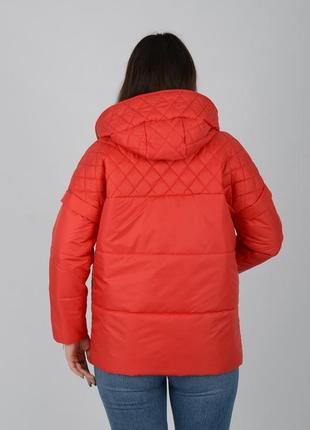 Женская стеганая красная куртка жилетка трансформер с отстежными рукавами, весна осень3 фото