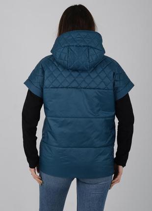 Женская стеганая  качественная куртка жилетка трансформер с отстежными рукавами, весна осень4 фото