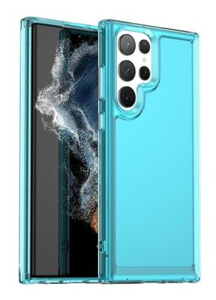 Чохол для смартфона cosmic clear color 2 mm for samsung galaxy s23 ultra transparent blue