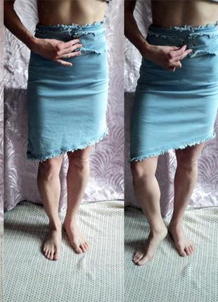 Джинсовая плотненькая юбка от dlf на весну-осень .100% хлопок. турция.м1 фото