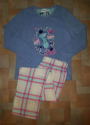 Тепла піжама фліс, комплект стик, stitch primark-disney 7-9 років 128-134 см