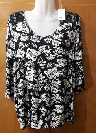 Новая красивая  трикотажная блуза  вискоза  кружево р 10 от george