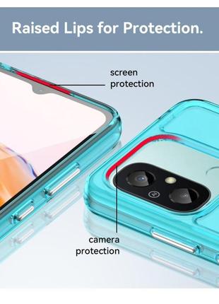 Чохол для смартфона cosmic clear color 2 mm for xiaomi redmi 12c transparent blue6 фото