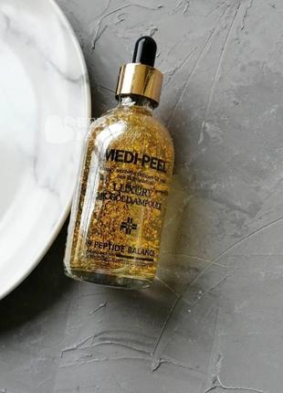 Сыворотка с золотом 24к для эластичности кожи medi-peel luxury 24k gold ampoule1 фото