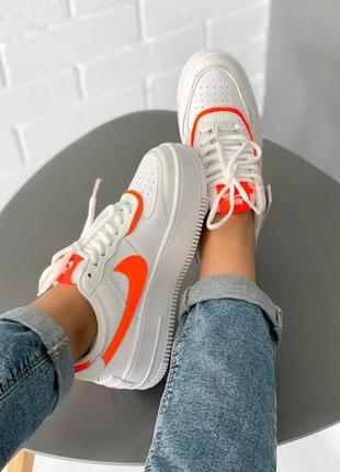 Nike air force shadow шикарные женские кроссовки найк белого цвета кожа (36-40)😍2 фото