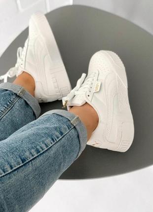 Puma cali white кожаные женские кроссовки пума белого цвета (36-40)😍7 фото