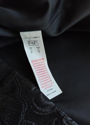 Красивая стильная черная юбка трапецией из жакарда8 фото