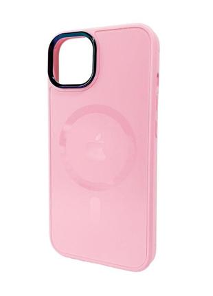Чохол для смартфона ag glass sapphire magsafe logo for apple iphone 12/12 pro pink