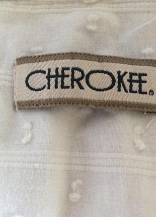 Блуза белая на пуговицах короткий рукав с воротником cherokee из хлопка7 фото