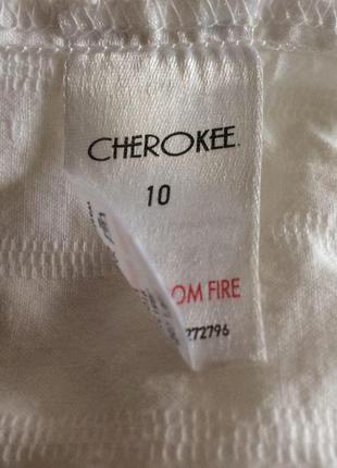 Блуза белая на пуговицах короткий рукав с воротником cherokee из хлопка8 фото