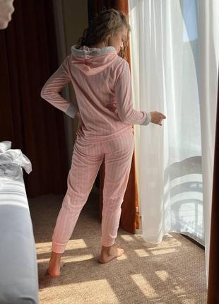 Піжама жіноча тепла махра+фліс кофта з капюшоном + штани8 фото