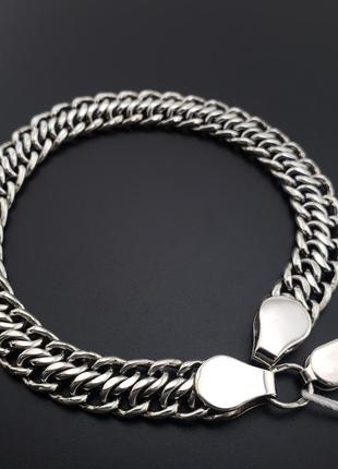 Серебряный браслет мужской широкий бридж. браслет на руку серебро 925. ширина 9 мм. длина 19 см