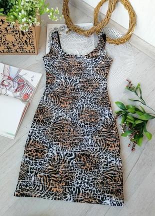Платье-футляр платье ribbon рельефная ткань леопардовый анималистический принт2 фото