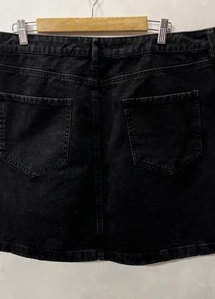 Качественная базовая джинсовая юбка черная батал2 фото