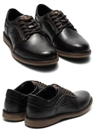 Мужские кожаные туфли kristan brown, коричневые мужские демисезонные повседневные. мужская обувь1 фото
