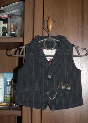 Котоновый жилет на модника,р.74