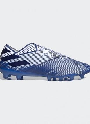 Оригінальні бутси, копочки adidas nemeziz 19.1 artificial grass football boots white royal blue1 фото