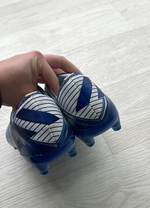 Оригінальні бутси, копочки adidas nemeziz 19.1 artificial grass football boots white royal blue7 фото