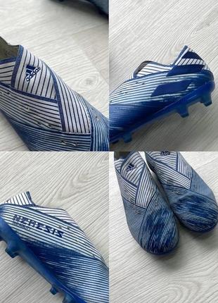 Оригінальні бутси, копочки adidas nemeziz 19.1 artificial grass football boots white royal blue8 фото