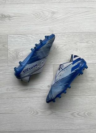 Оригінальні бутси, копочки adidas nemeziz 19.1 artificial grass football boots white royal blue3 фото