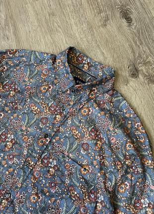 Eton floral flannel shirt легкая фланелевая рубашка в цветочный принт2 фото