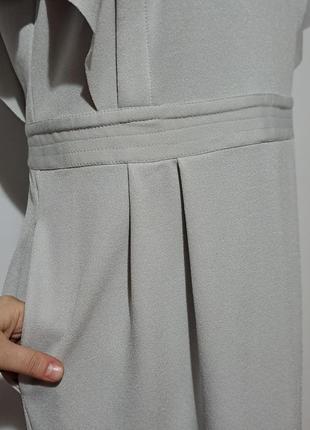 Роскошное жемчужное вечернее платье с открытой спинкой и карманами6 фото