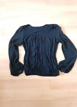 Чёрная блуза женская с прозрачными рукавами кофта2 фото