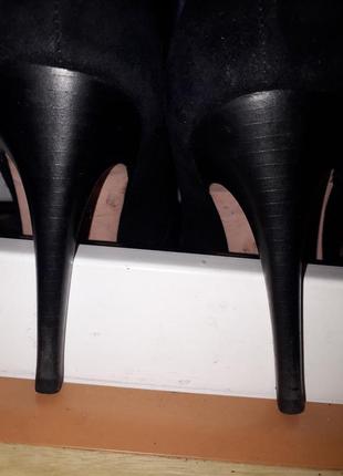 Туфли  женские модельные черные замшевые высокий каблук buffalo london7 фото