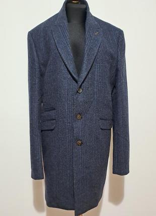 Люкс бренд шерстяное пальто английское мужское в стильную клетку cavani1 фото