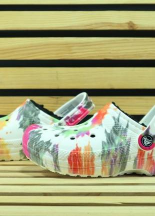 Crocs lined  tie dye clog black/multi крокси3 фото