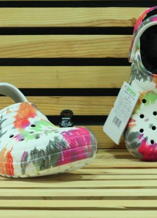 Crocs lined  tie dye clog black/multi крокси2 фото