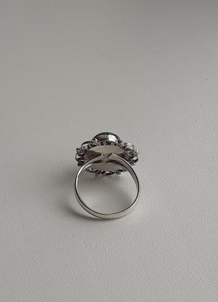 Красиве срібне кільце з натуральним каменем4 фото