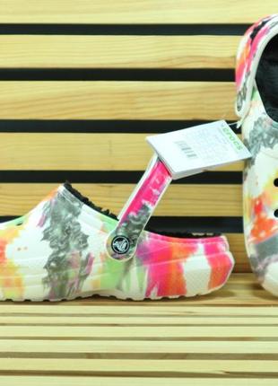 Crocs lined  tie dye clog black/multi крокси3 фото