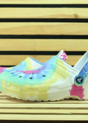 Crocs lined  tie dye clog blue/multi крокси2 фото