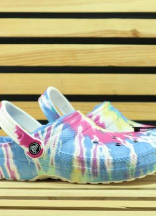 Crocs lined  tie dye clog blue/multi крокси